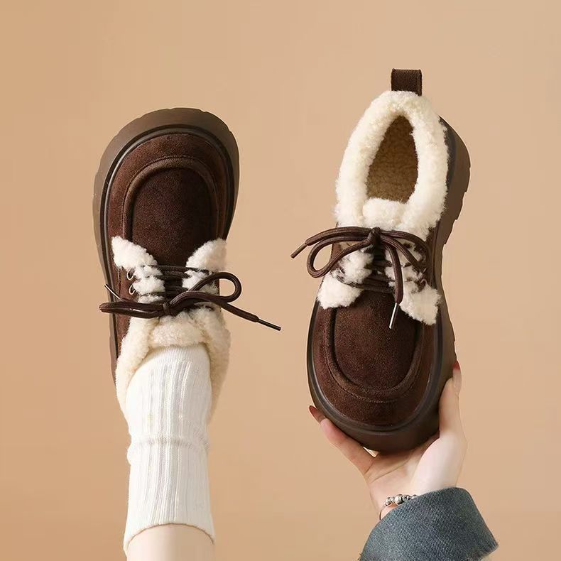 Fleece-lined, Thick Cotton Shoes With A Chunky Sole foto 2
