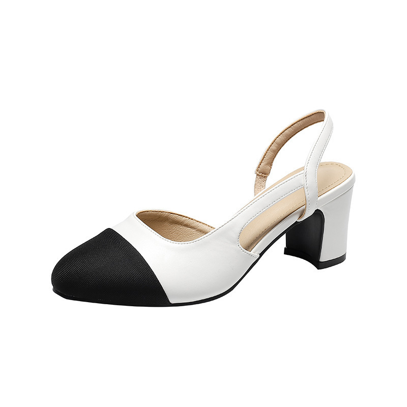 Hollow Color Matching Flat Heel Sandals Small Size Women's Shoes foto 3