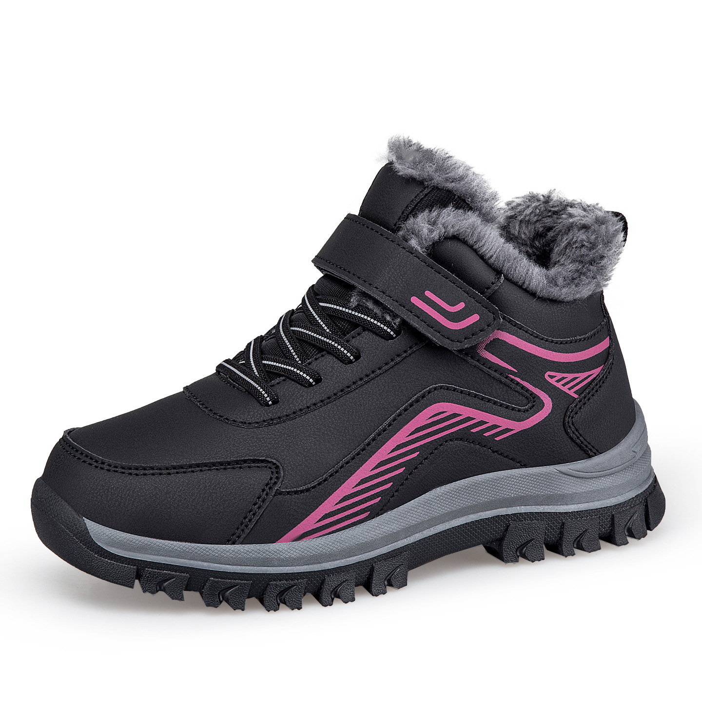Middle-aged And Elderly Warm Walking Shoes With Thick Fleece Snow Boots foto 3