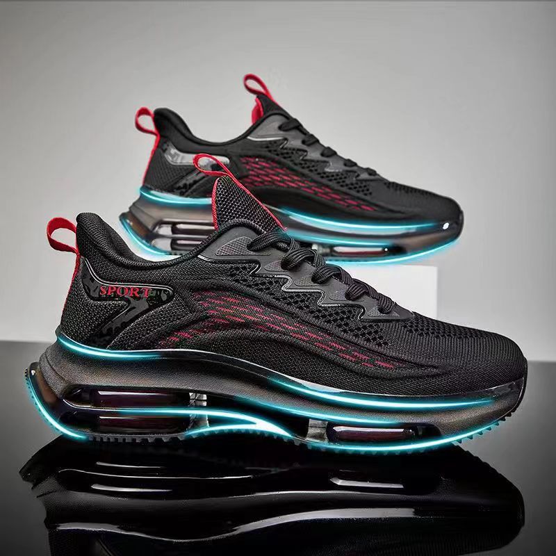 Casual Mesh Breathable Sports Flying Woven Blade Air Cushion Outdoor Running Men's Shoes foto 5