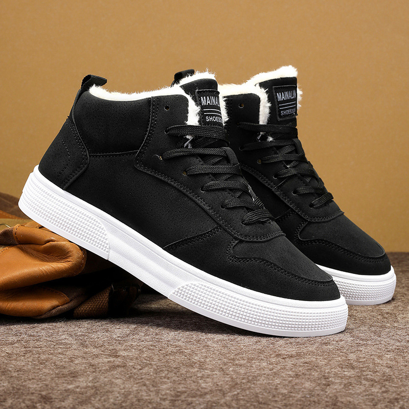 Plus Size Men's High-top Winter Warm Fleece-lined Casual Fashion Sports Cotton Shoes foto 5