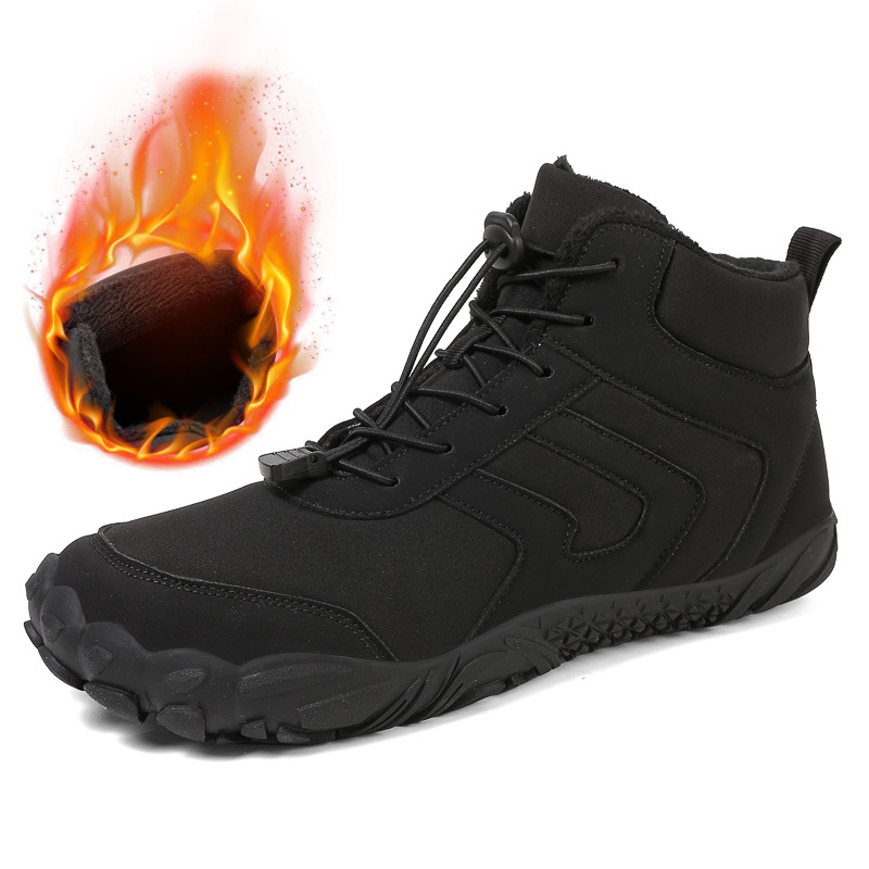 Men's Casual Cotton-padded Shoes High-top With Velvet Warm Snow Boots foto 3
