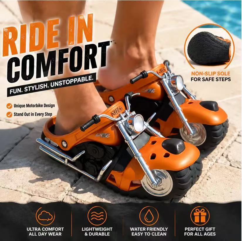 Funny Motorcycle-shaped Slippers Mens Style foto 4