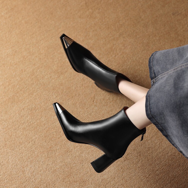 Fashionable Closed-toe Pointed-toe Chunky Heel Shoes For Women foto 4