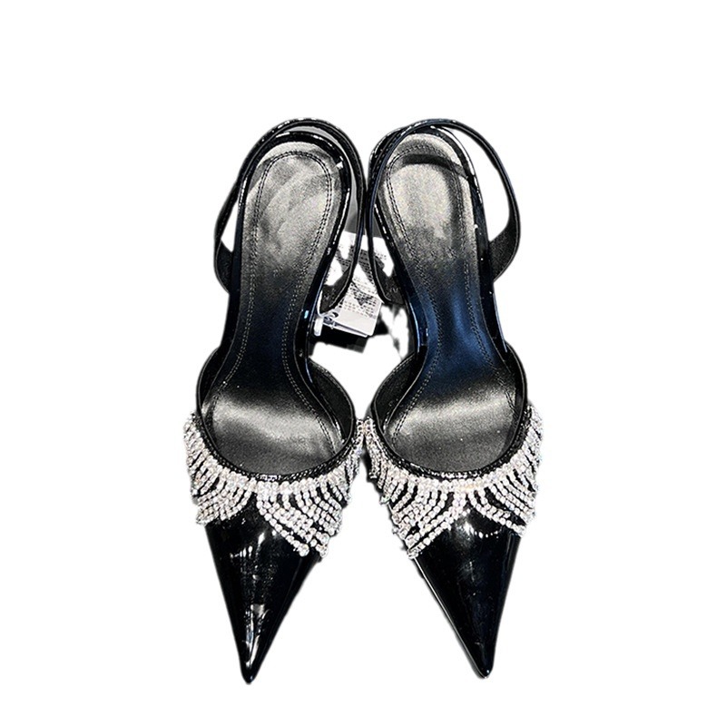 French Tassel Rhinestone With Slingback Sandals foto 5