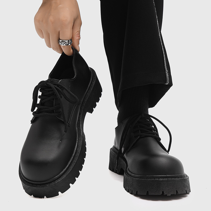 Niche British Casual Men's Shoes Thick Bottom Increased
