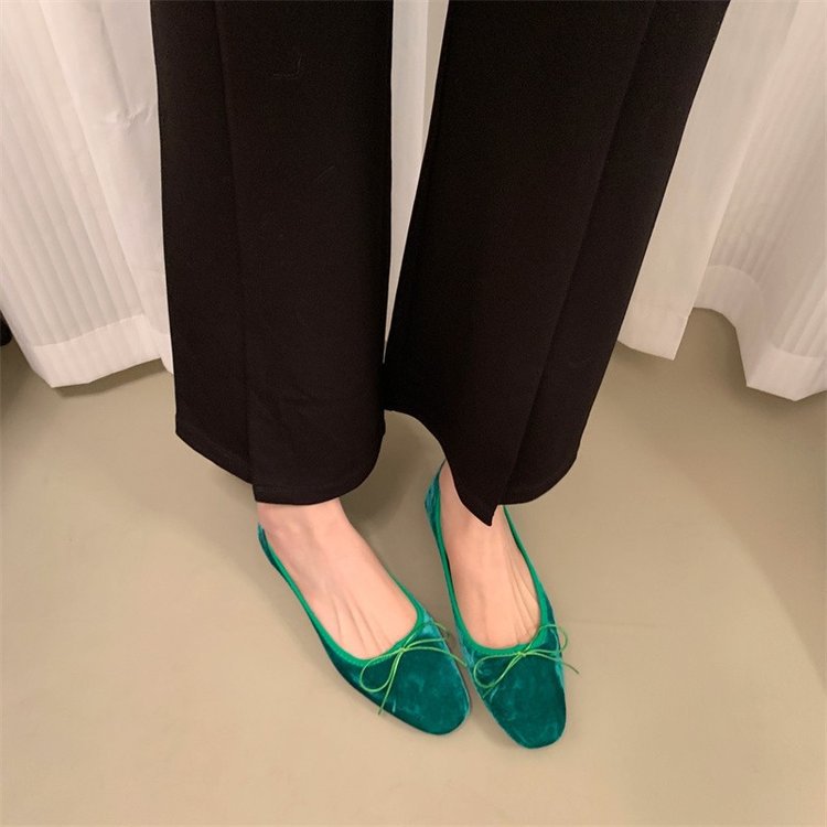 Women's Bow Solid Color French Flat Low-cut Shoes foto 5