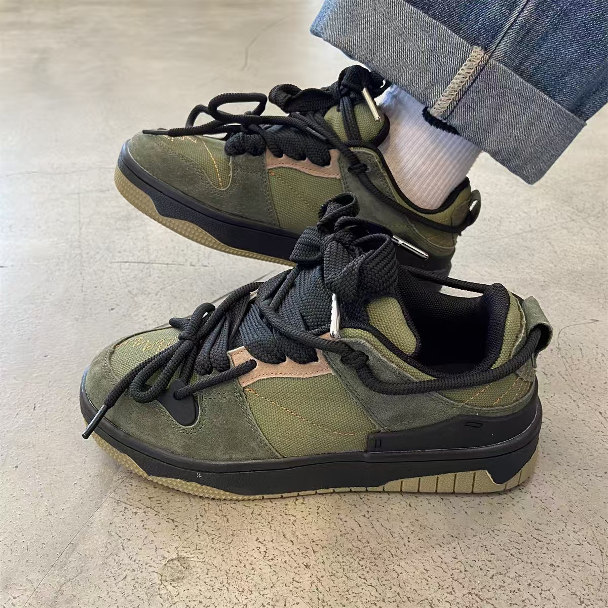 Men's Black Sporty Casual Platform Sneakers foto 3