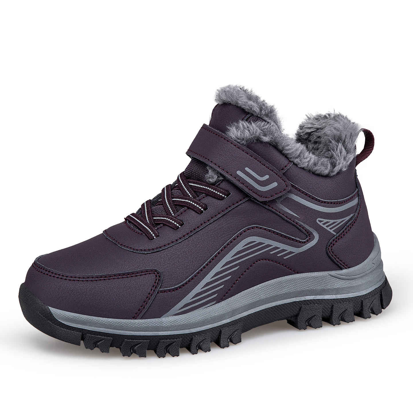 Middle-aged And Elderly Warm Walking Shoes With Thick Fleece Snow Boots foto 4