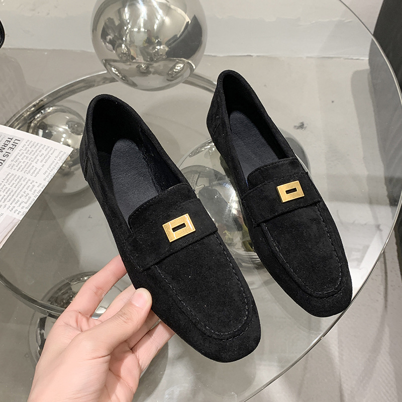 Fashion Women British Loafers Square Toe Gommino foto 5