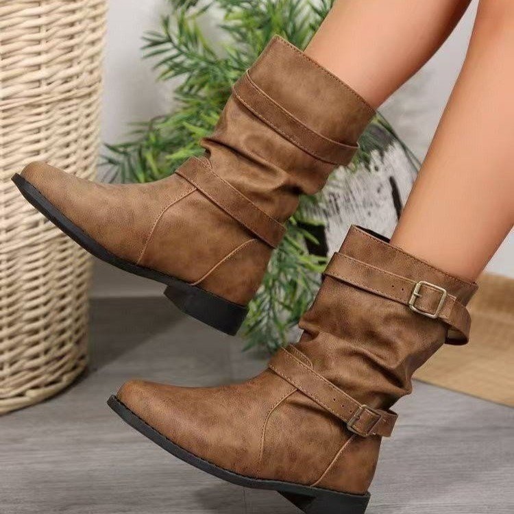 Boots Women's Round Toe Flat foto 3