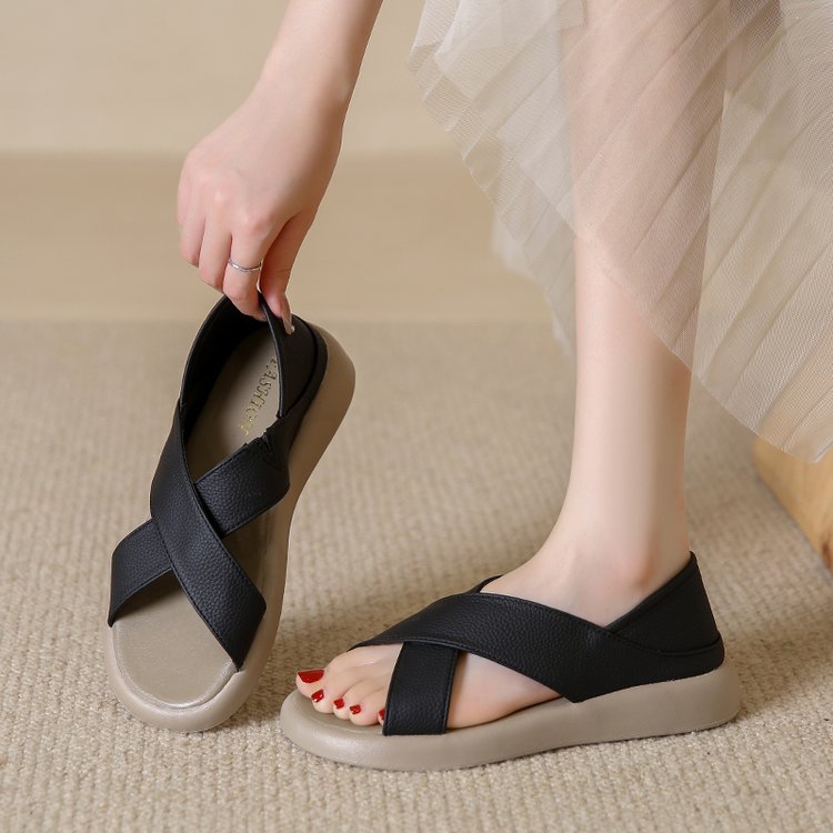 Beach Flat Sandals Outdoor Open-toe Cutout Peep-toe Sandals For Women foto 3