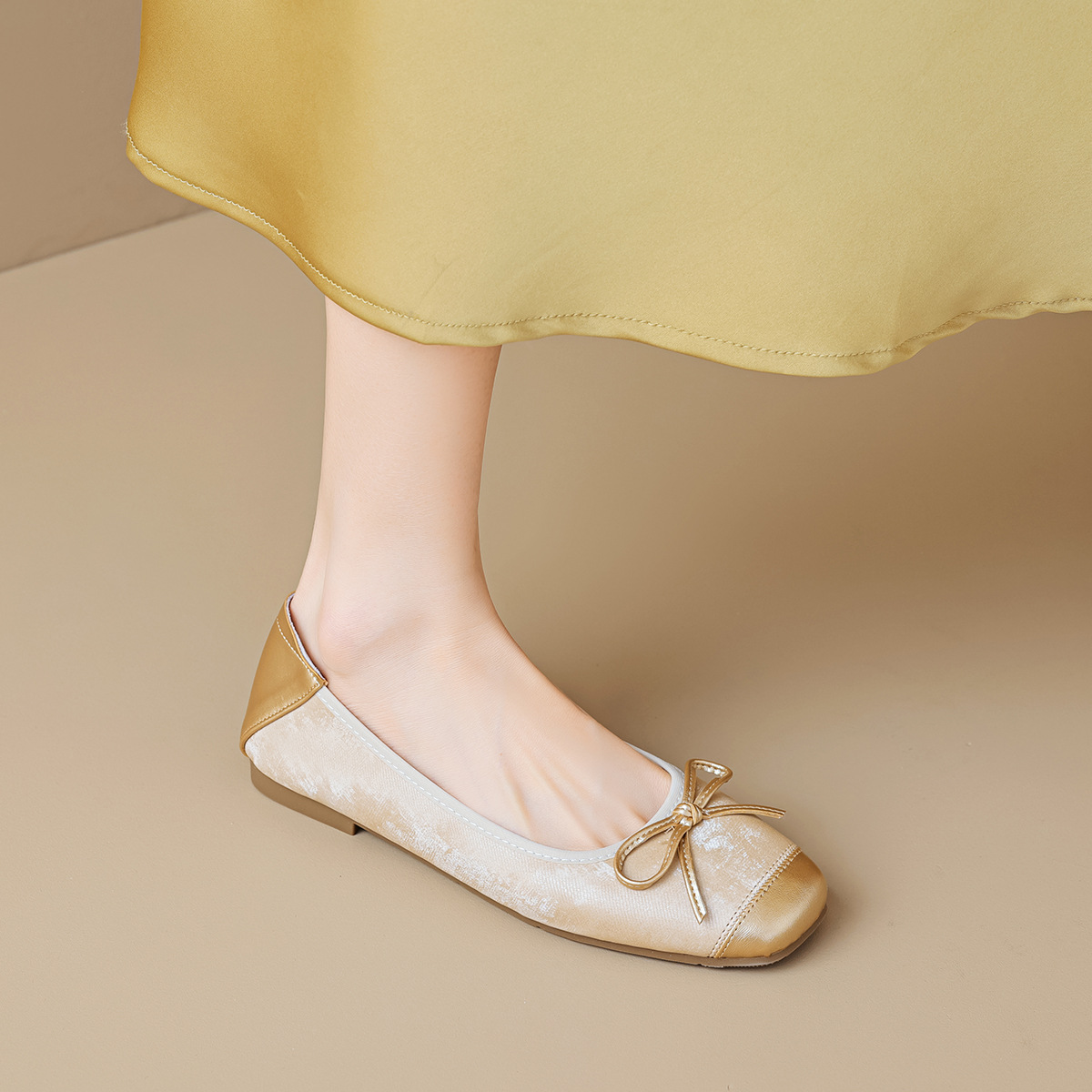 Women's Soft-soled Low-cut Bow-tie Flat Shoes foto 2
