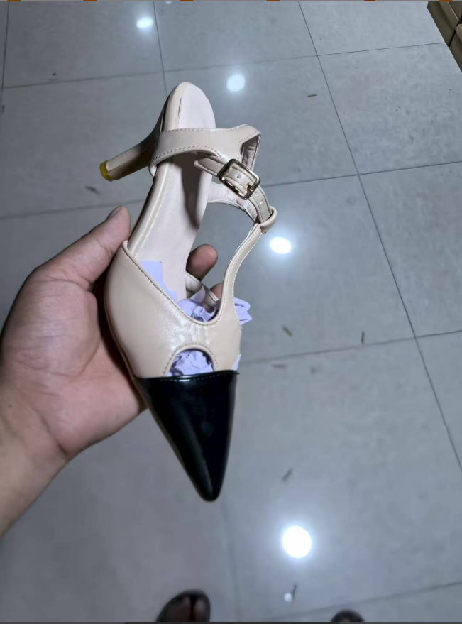 Summer High Heel Fashion Color Matching Buckle Sandals foto 5