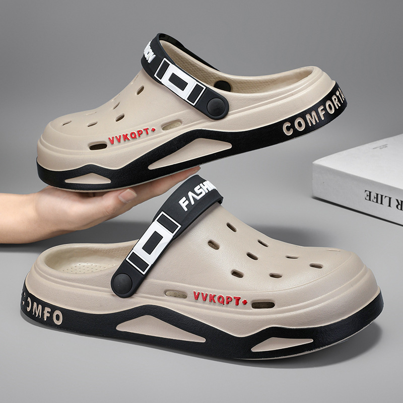 Sandals Summer Breathable Closed Toe Men's Slippers Dual-use Beach Shoes foto 5