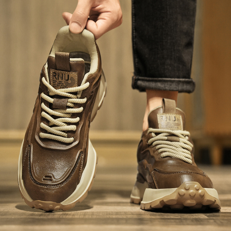 Comfortable Soft Bottom Waterproof Leather Surface Sports Casual Shoes foto 3