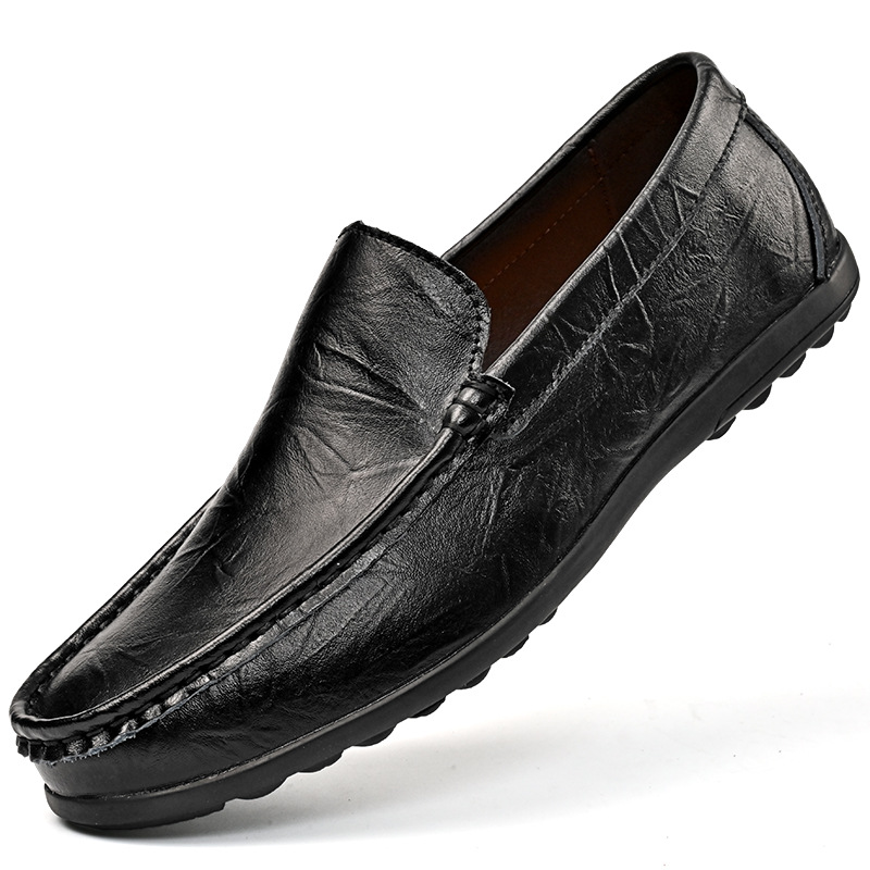 Men's Fashion Casual Slide Leather Shoes foto 4