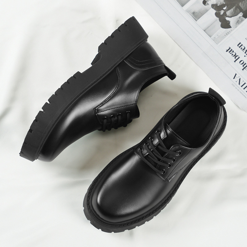 Mens Business Waterproof Black Leather Shoes foto 5