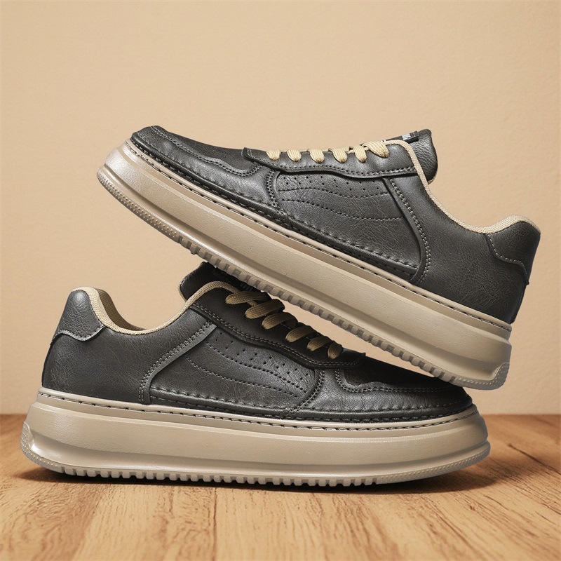 Versatile Leather British Retro Men's Casual Shoes foto 3