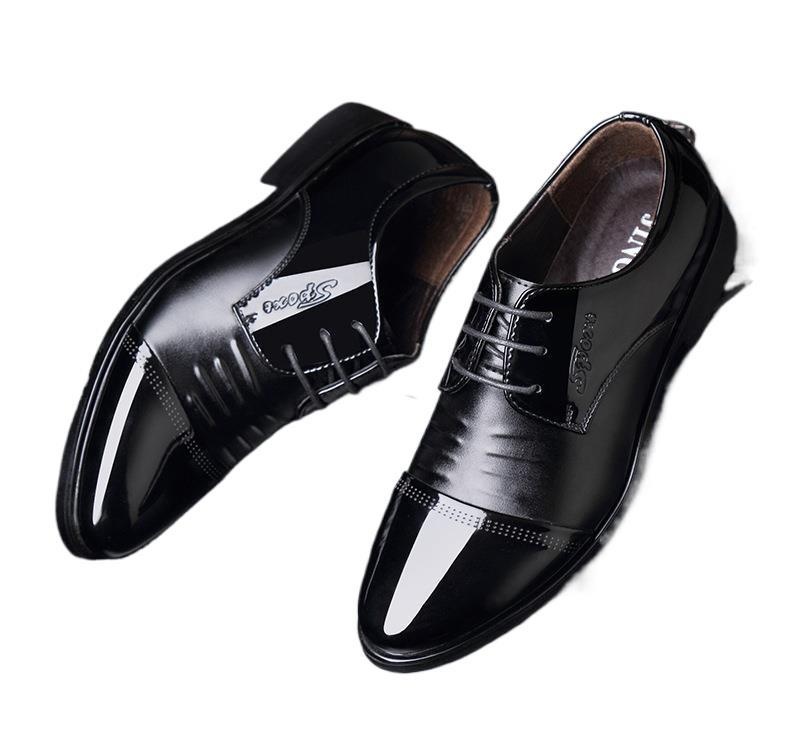 Men's Autumn Height Increasing Casual Black Groom Wedding Shoes foto 5