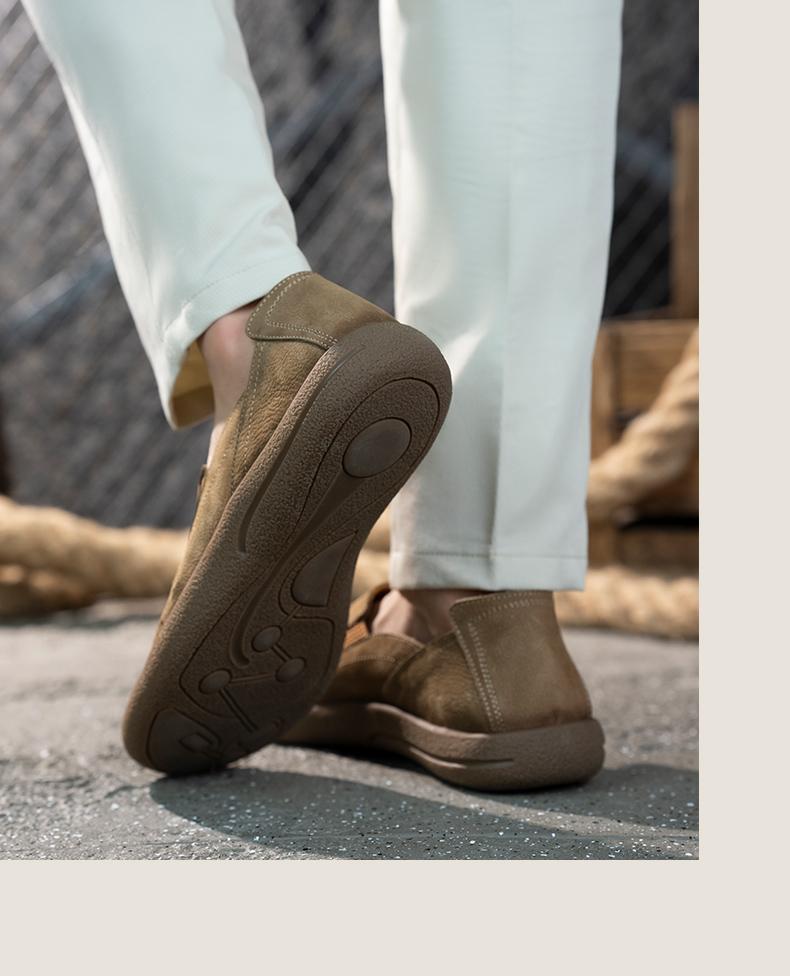 Men's Leather Lightweight Non-slip Soft Sole Shoes foto 2
