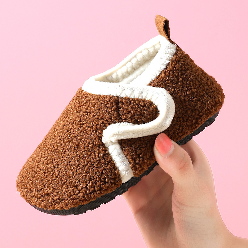 Autumn And Winter Children's Cotton Slippers With Fleece, Anti-slip Soft Sole foto 2