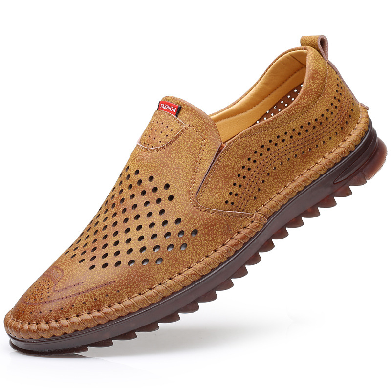 Men's Soft Leather Soft Bottom Casual Shoes foto 5