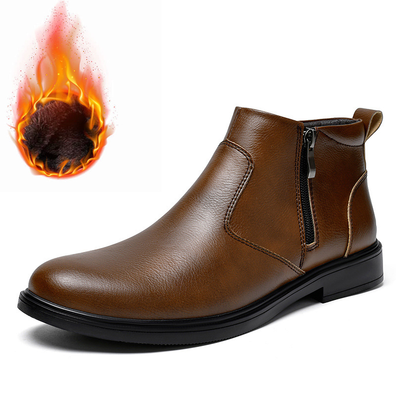 Men's Cowhide Leather Martin Boots foto 4