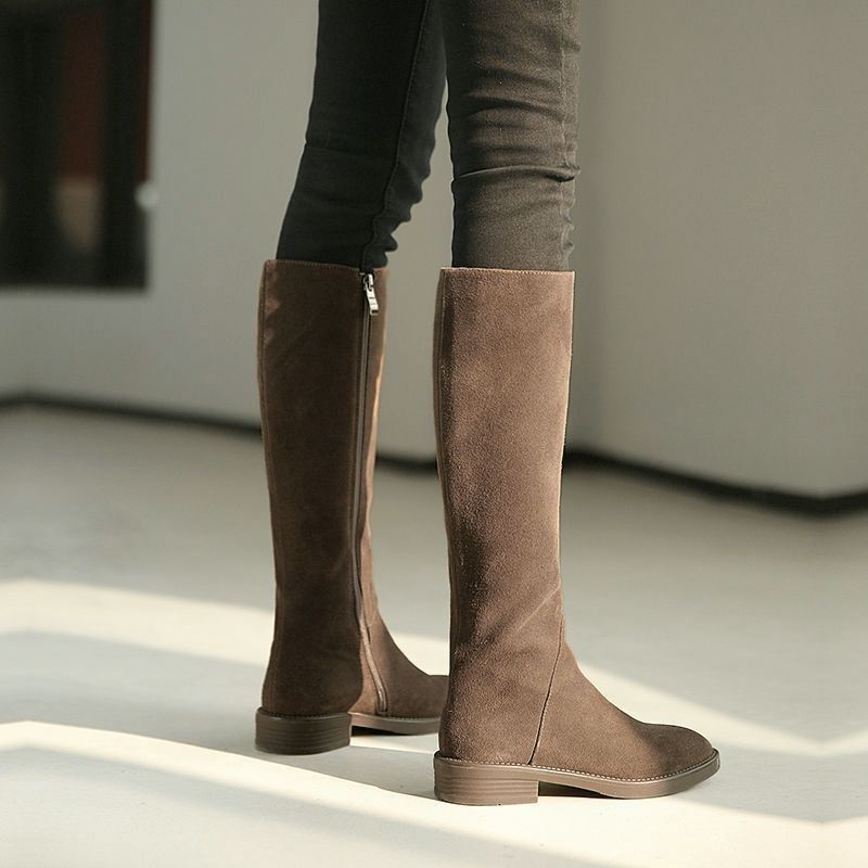 Women's Solid Color Fashion Frosted Long Martin Suede Boots foto 4