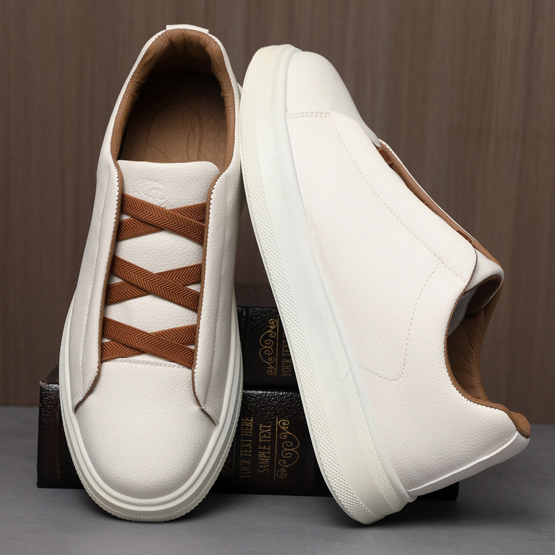 Men's Leather Soft-soled Breathable Sneakers foto 4
