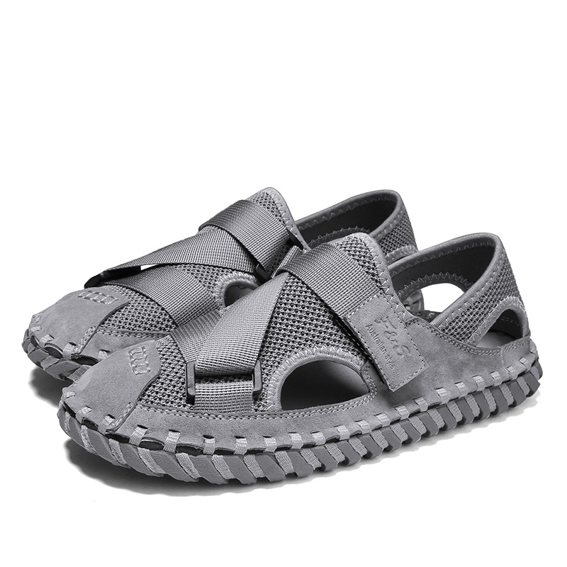 Summer Hollow Men's Soft Bottom Beach Shoes Breathable Mesh Sandals foto 5