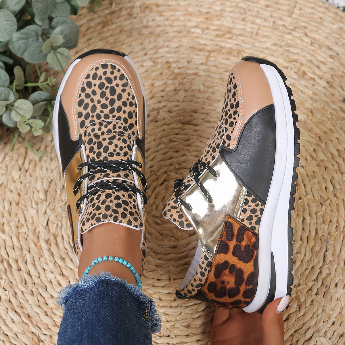 Sporty Colorblock Casual Women's Single-Layer Shoes foto 2