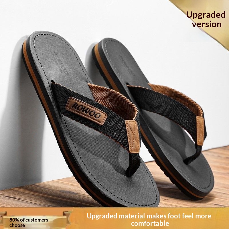 Mens Stylish Non-slip Fabric-strapped Beach Sandals For Outdoor Wear foto 4