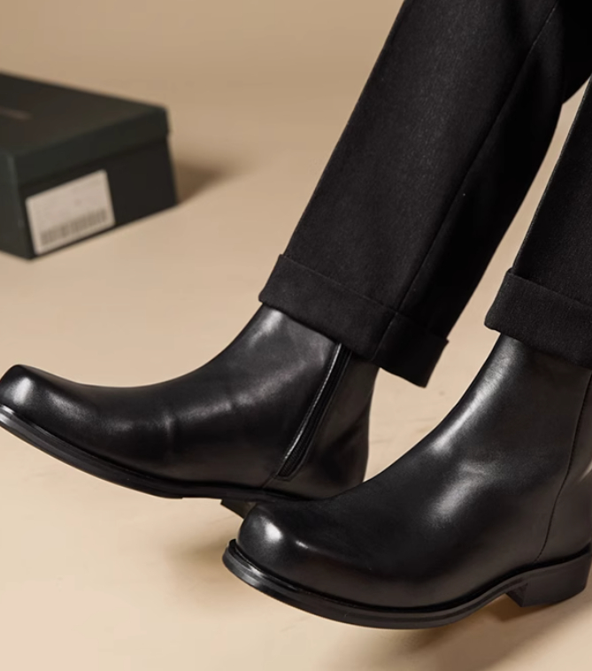 Men's Leather Shoes High-top Casual foto 3
