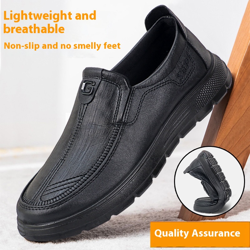 Men's Business Casual Leather Shoes Daddy's Shoes For Middle-aged And Elderly People Soft Bottom foto 2