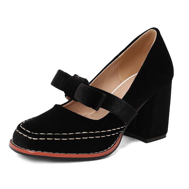 Womens Stylish Low-cut High Heels With A Bow Detail foto 3