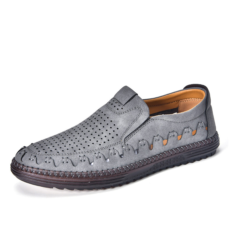 Men's Outdoor Casual Shoes Slip-on Flat Handmade Leather Shoes foto 3