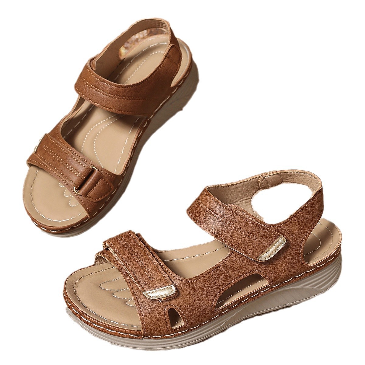 Plus Size Thick Bottom Hollow-out Wedge Sandals foto 4