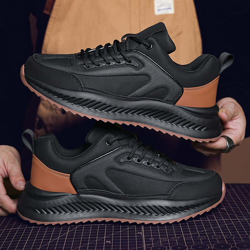 Men's Platform Lightweight Soft Sole Sports Leather Casual Sneakers foto 5