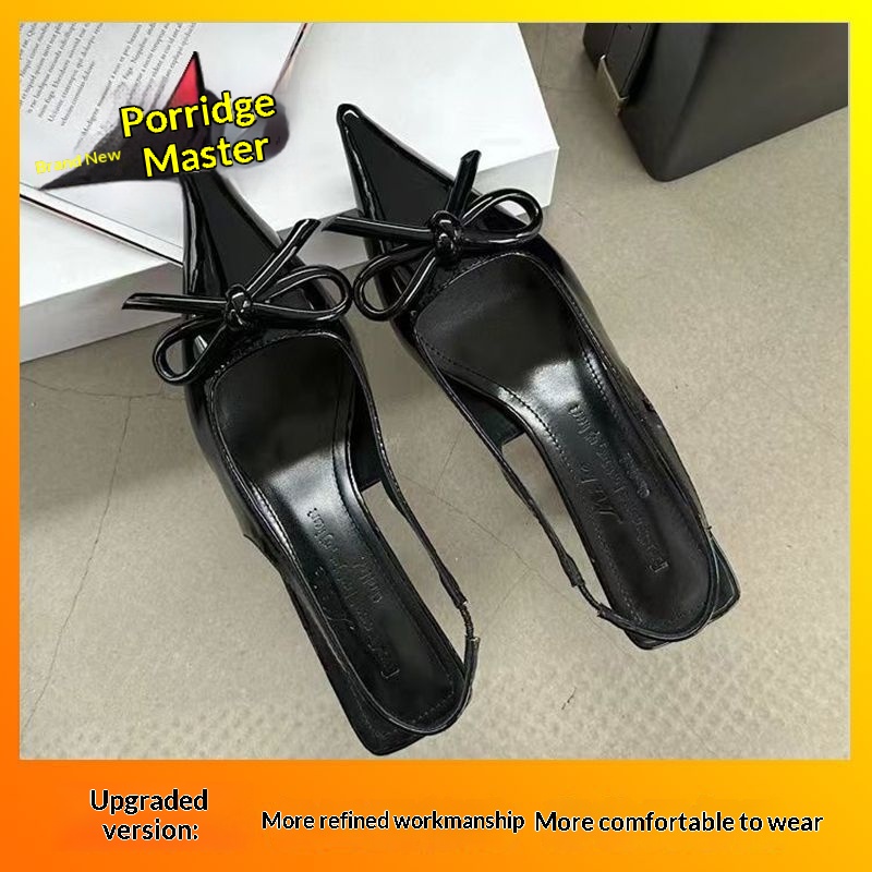 Sweet Bow-Knot Stiletto Pointed-Toe High Heel Sandals foto 4
