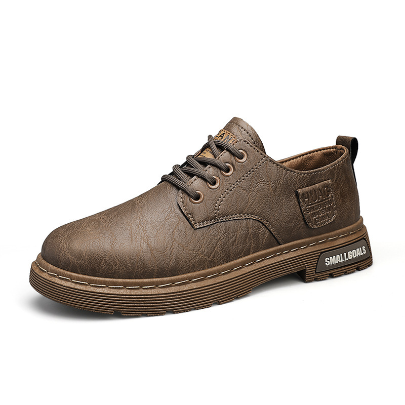 Men's Leather Boots Fashion Outdoor Leisure Low-top Work Boots foto 3