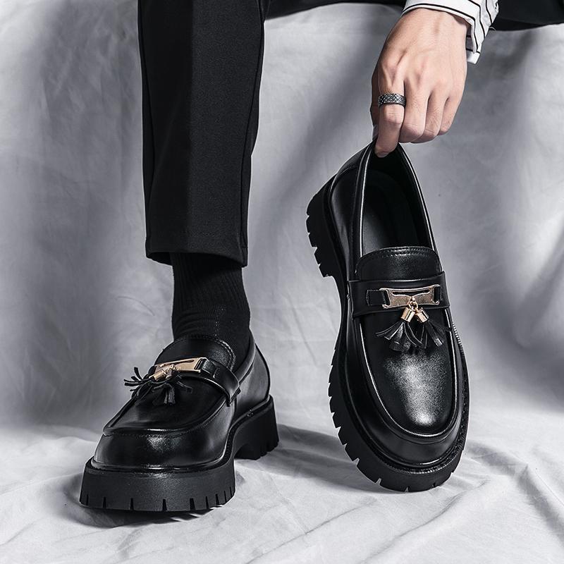 Men's Shoes British Style Black Leather Shoes foto 5