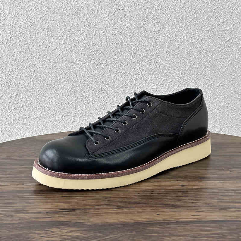 Work Shoes Color Matching Casual Retro Platform Leather Shoes foto 5