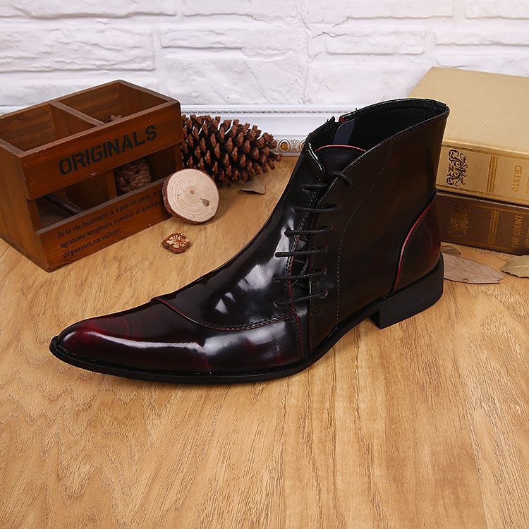Light Luxury New Korean Style Men's Pointed Leather Boots foto 4