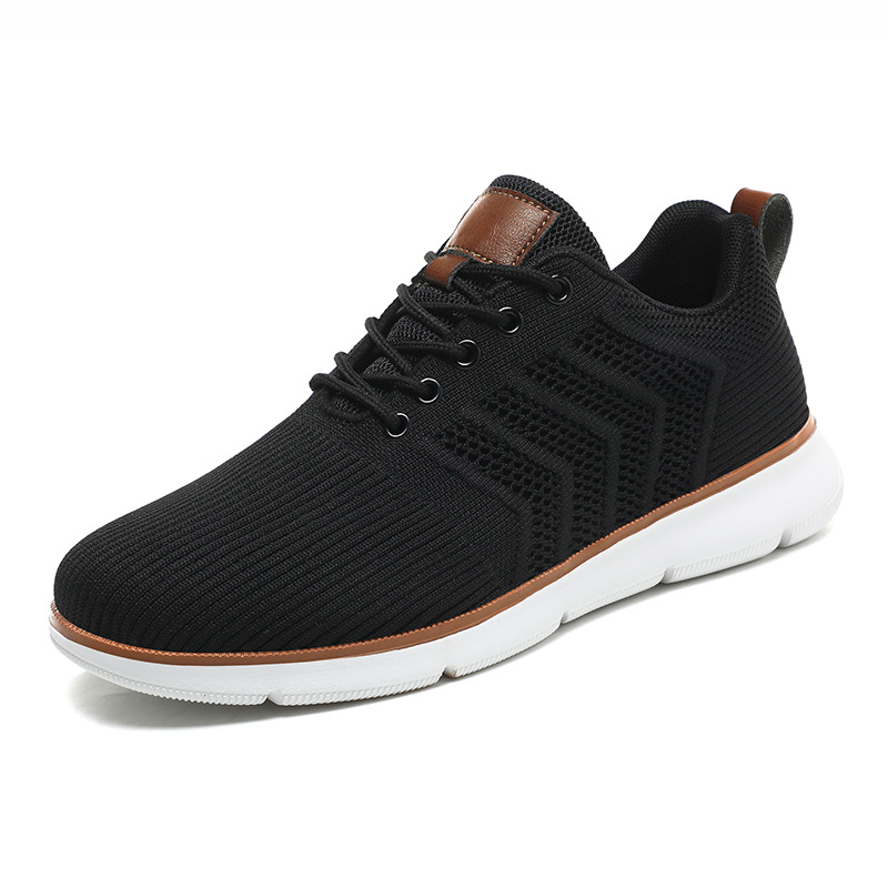 Fashion Lace-up Mesh Sneakers Casual Flying Woven Walking Sports Shoes For Men foto 3