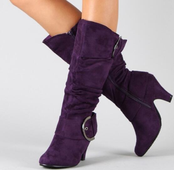 Fashion Brushed Velvet Spring And Autumn Women's Boots foto 4