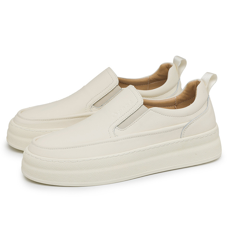 Men's Leather Shoes Fashion Platform Casual Slip-on Driving Shoes foto 4