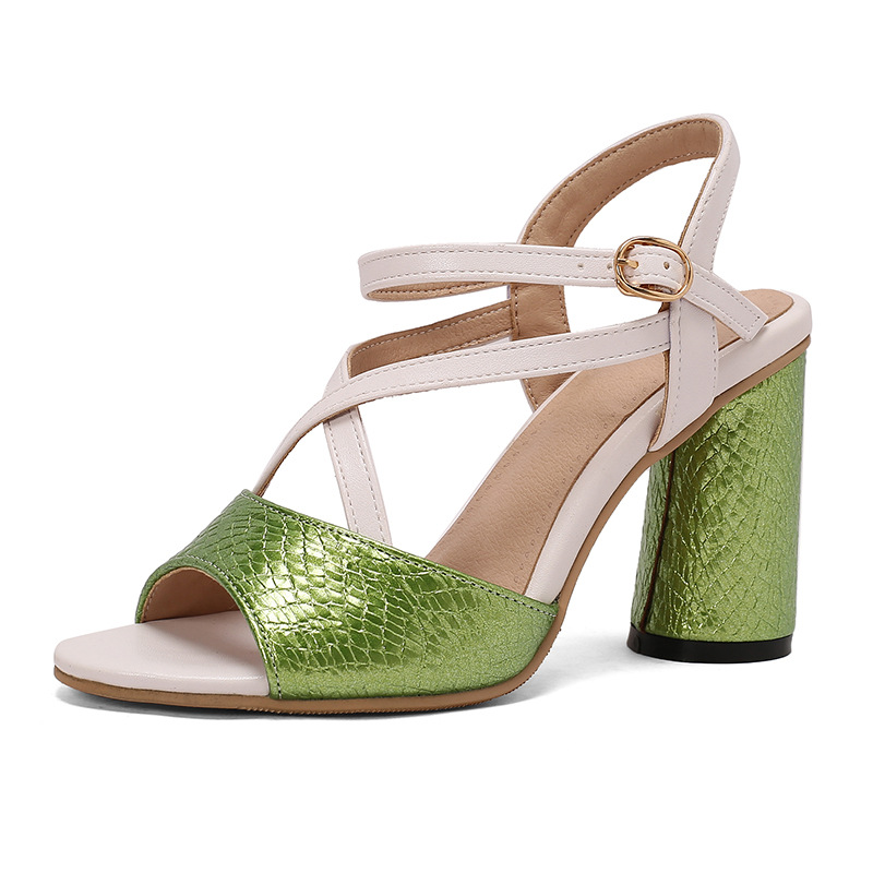 Womens Fish-mouth Sandals With A Chunky High Heel And Open Toe foto 5