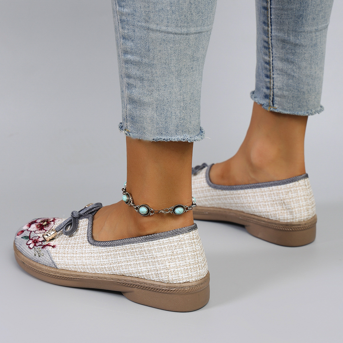 Flying Woven Ethnic Style Cloth Shoes Linen Flat foto 5