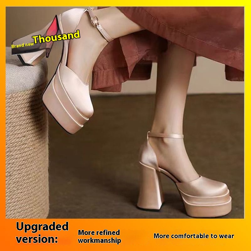 Small Chunky Heel Waterproof Platform High Heels foto 2